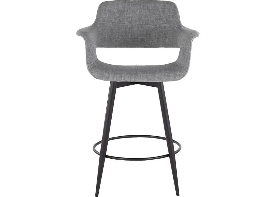 Lafanette II Gray Swivel Counter Height Stool, Set of 2