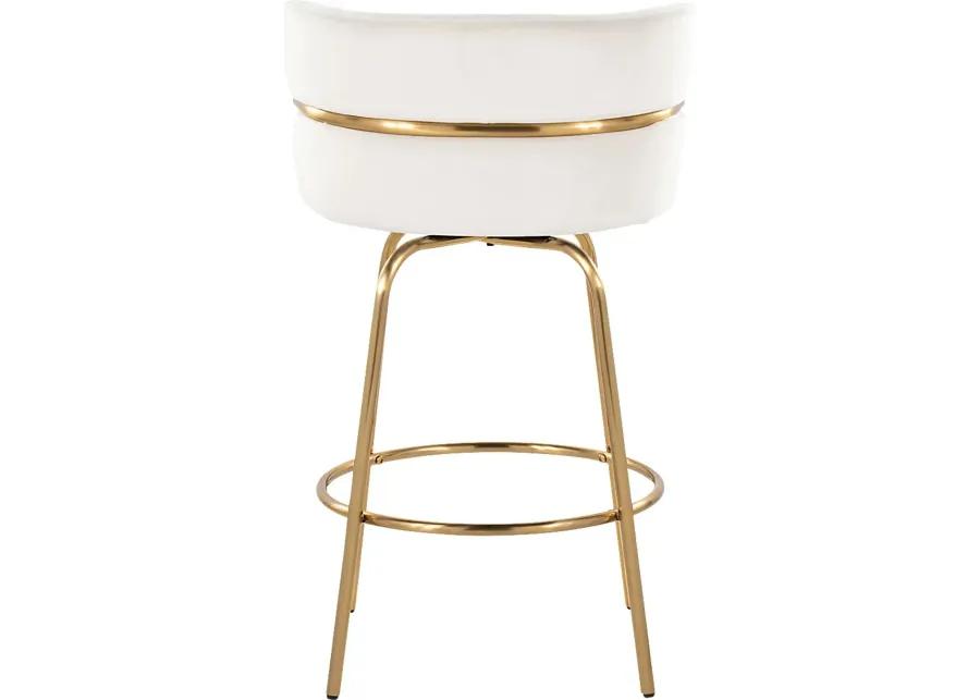 Percivale III Cream Swivel Counter Height Stool, Set of 2