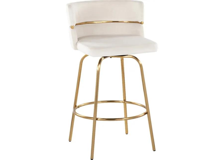 Percivale III Cream Swivel Counter Height Stool, Set of 2