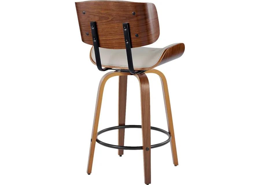 Tesshire II Cream Swivel Counter Height Stool, Set of 2