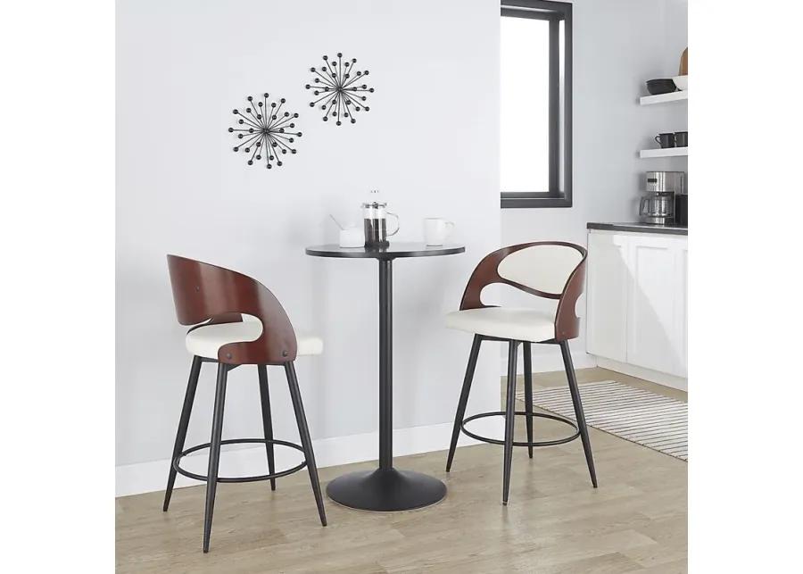 Tescord II White Swivel Counter Height Stool, Set of 2