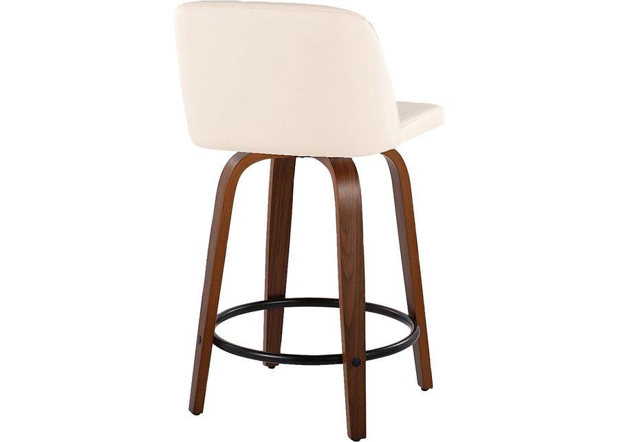 Wymering VII Cream Swivel Counter Height Stool, Set of 2