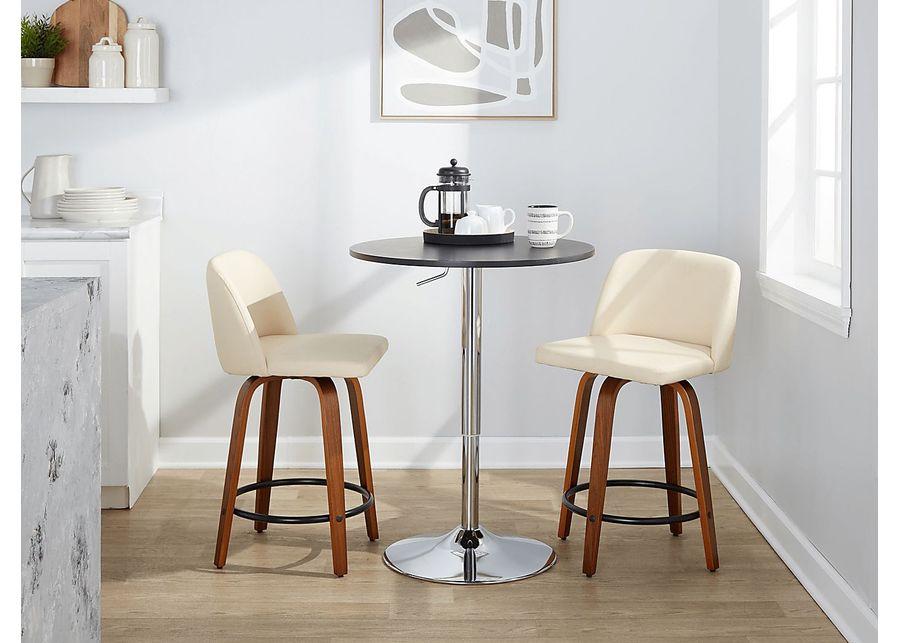 Wymering VII Cream Swivel Counter Height Stool, Set of 2