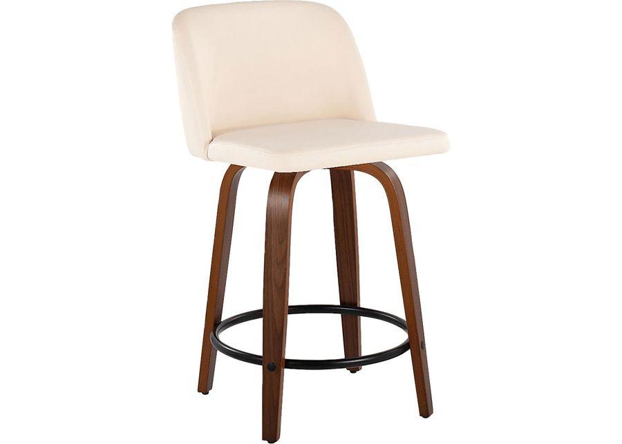 Wymering VII Cream Swivel Counter Height Stool, Set of 2