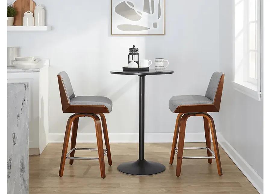 Towton I Gray Swivel Counter Height Stool, Set of 2