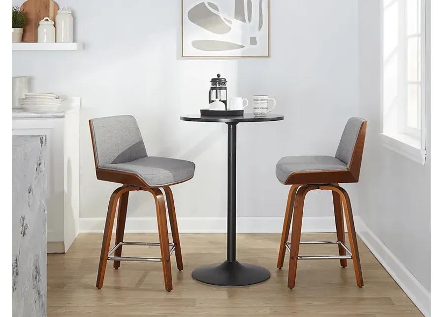 Towton I Gray Swivel Counter Height Stool, Set of 2