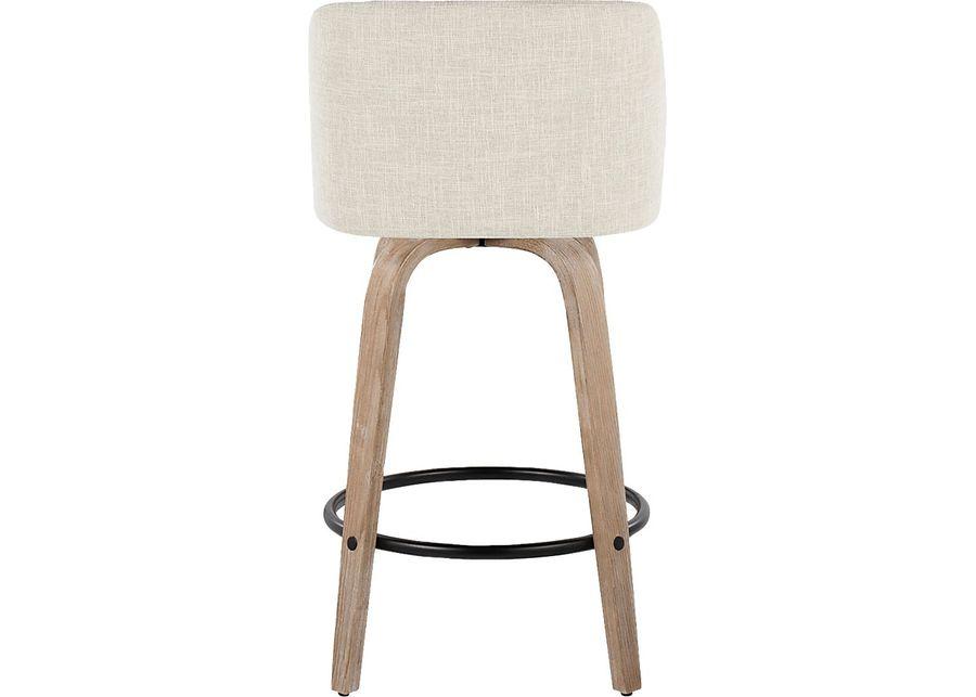 Wymering XII Cream Swivel Counter Height Stool, Set of 2