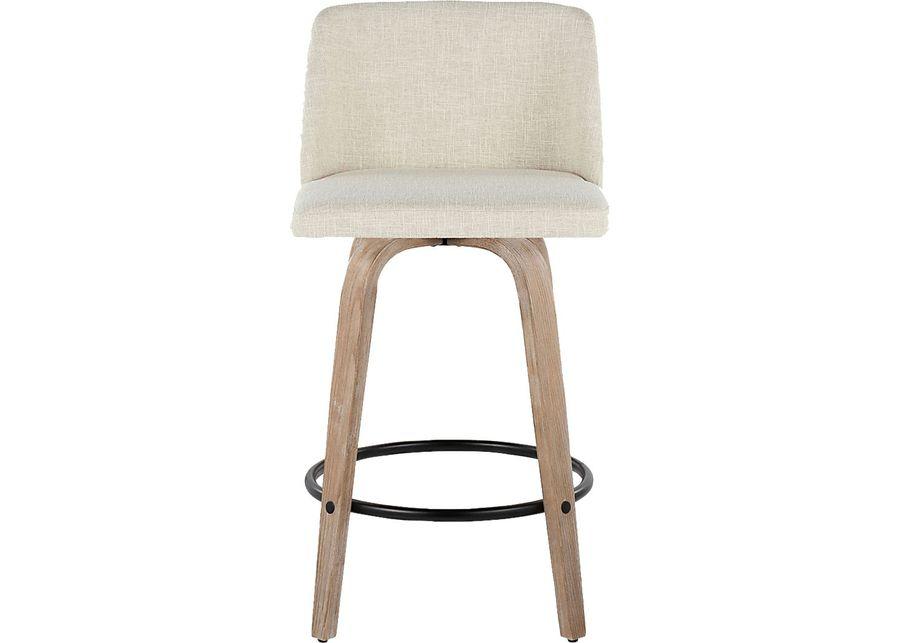 Wymering XII Cream Swivel Counter Height Stool, Set of 2