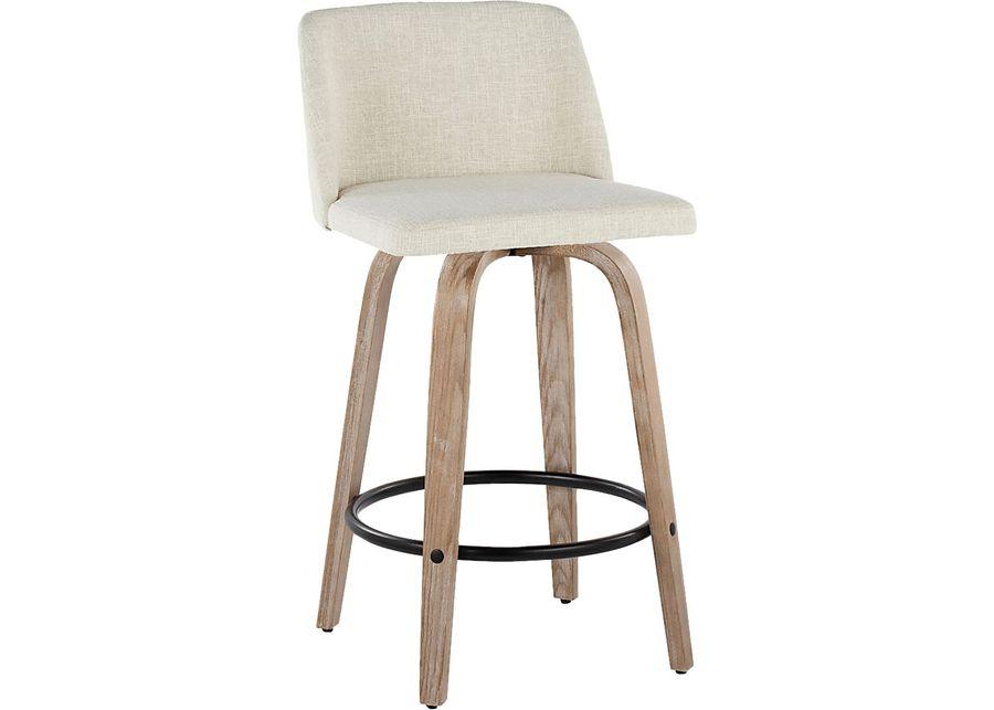 Wymering XII Cream Swivel Counter Height Stool, Set of 2