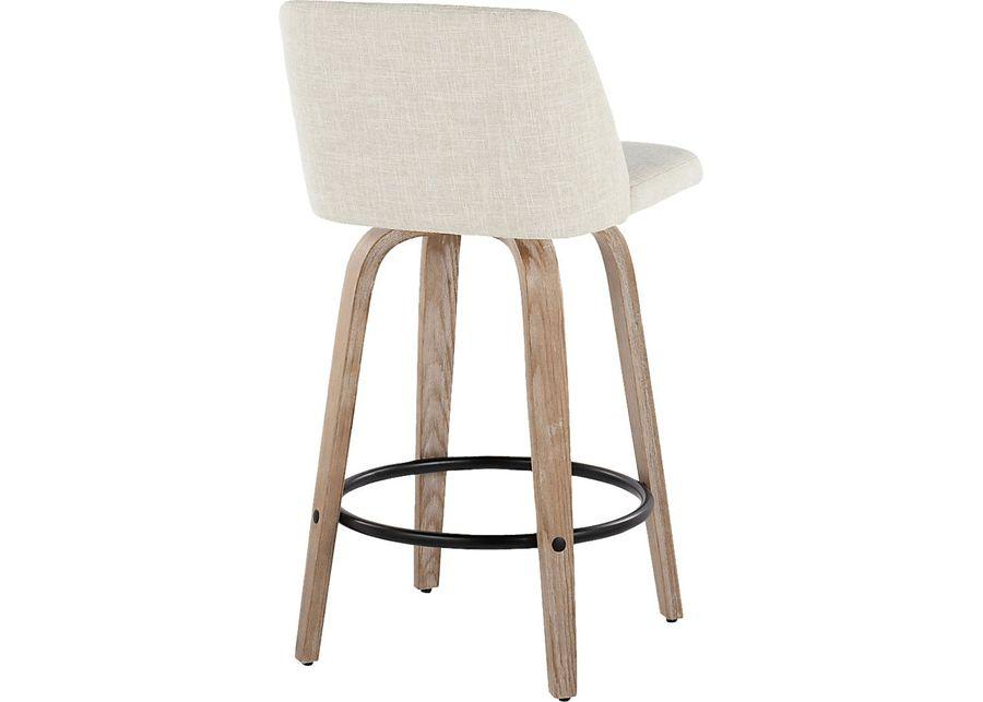 Wymering XII Cream Swivel Counter Height Stool, Set of 2