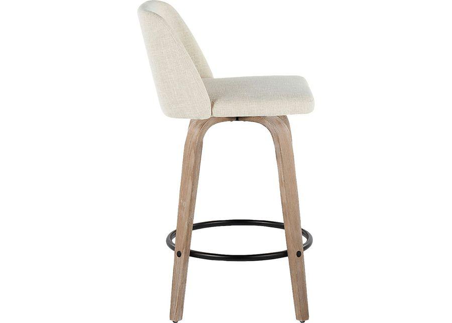 Wymering XII Cream Swivel Counter Height Stool, Set of 2