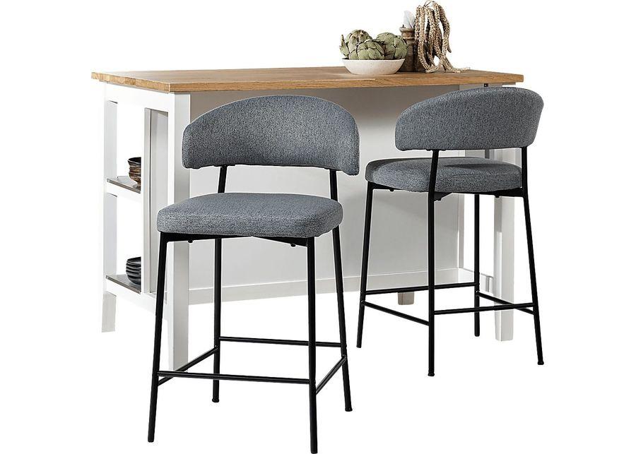 Woodsorrel Charcoal Counter Height Stool, Set of 2