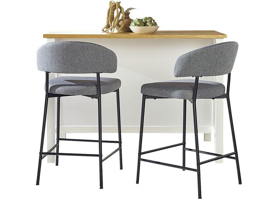 Woodsorrel Charcoal Counter Height Stool, Set of 2