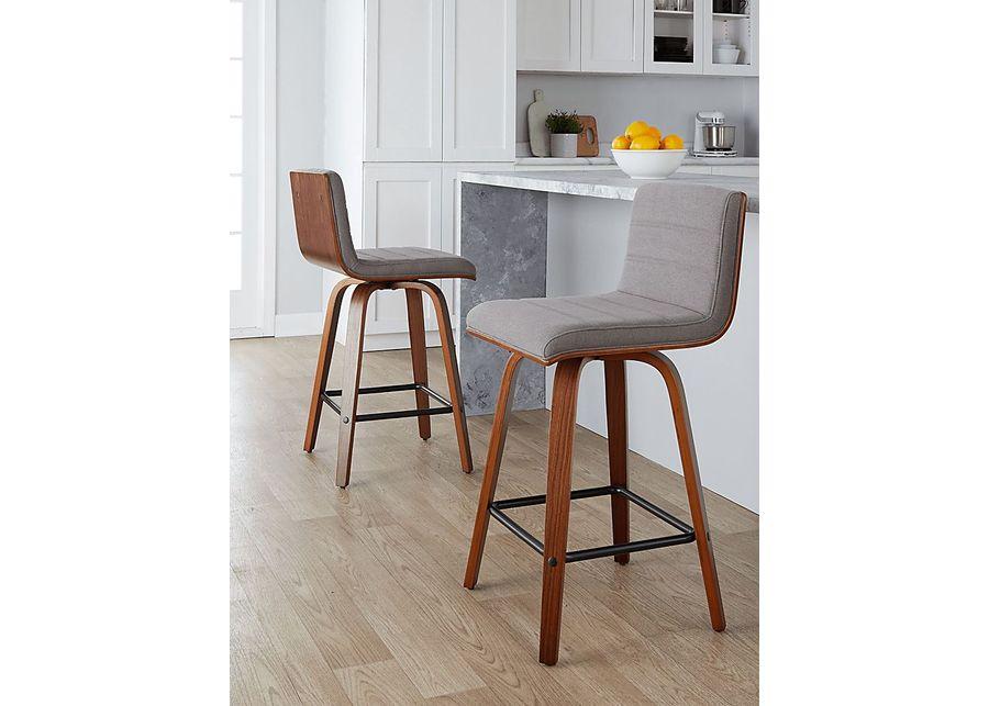 Sturfield III Gray Swivel Counter Height Stool, Set of 2