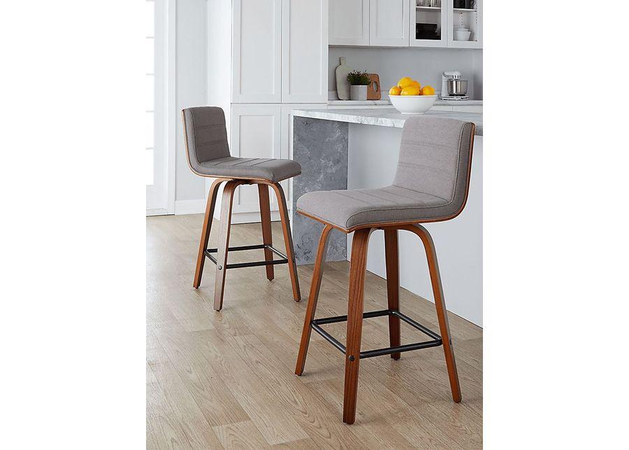 Sturfield III Gray Swivel Counter Height Stool, Set of 2