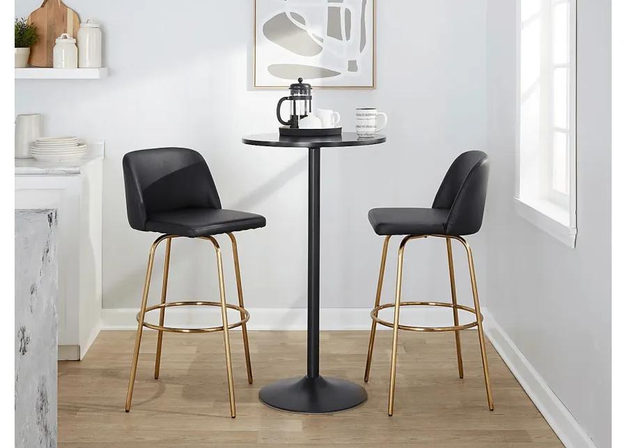 Wymering II Black Swivel Barstool, Set of 2