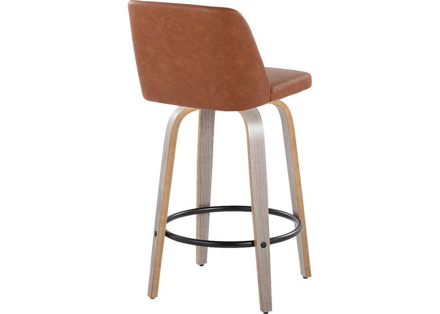 Wymering III Camel Swivel Counter Height Stool, Set of 2