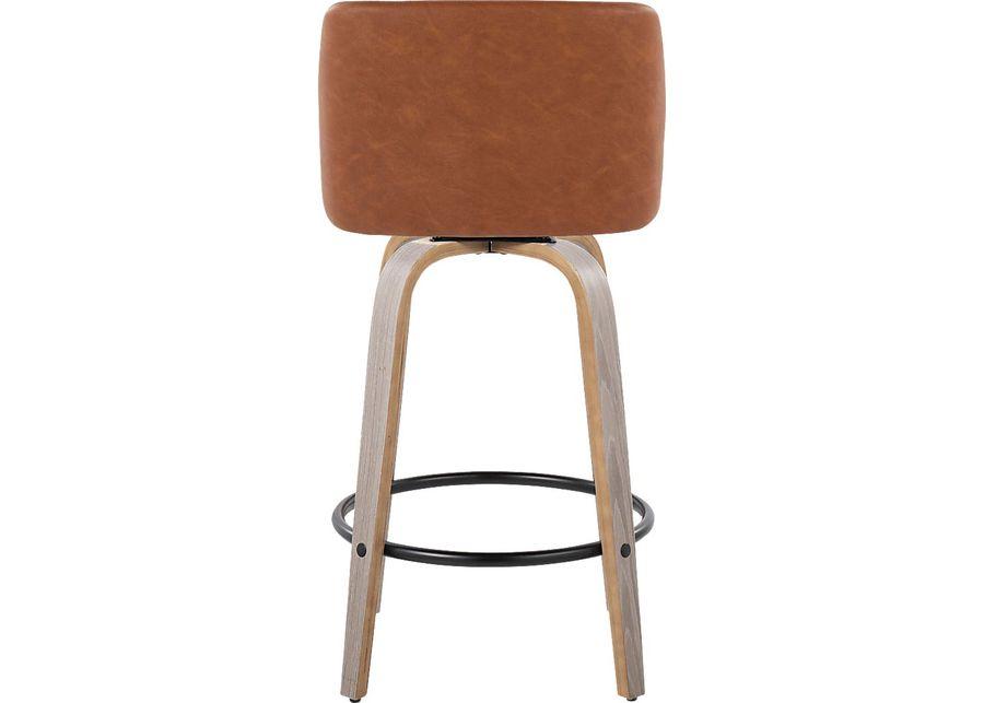 Wymering III Camel Swivel Counter Height Stool, Set of 2