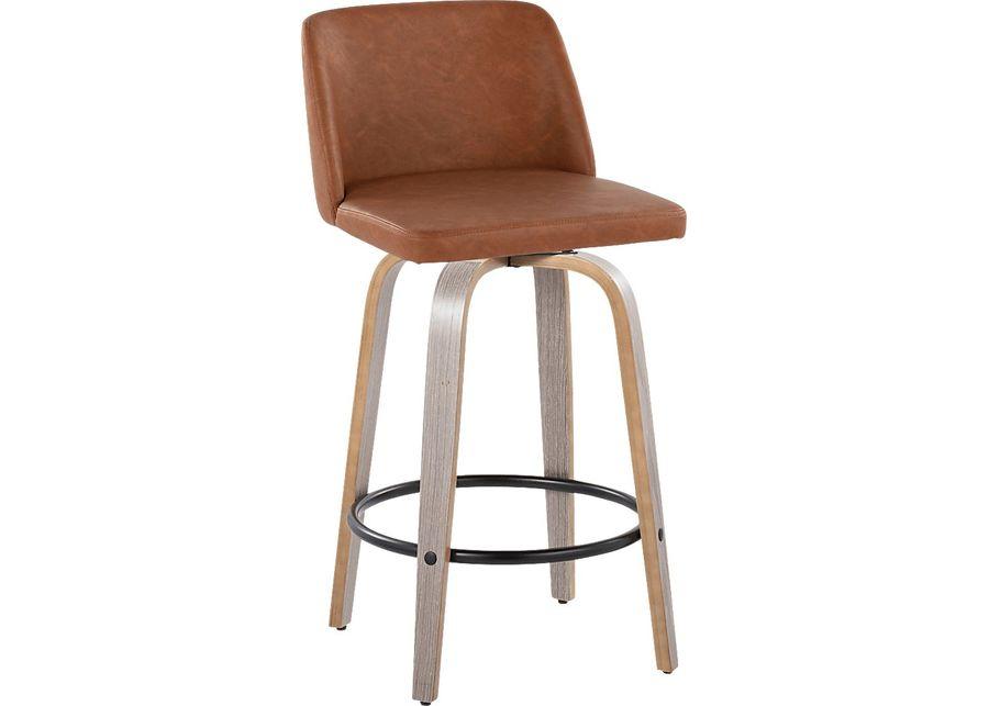 Wymering III Camel Swivel Counter Height Stool, Set of 2