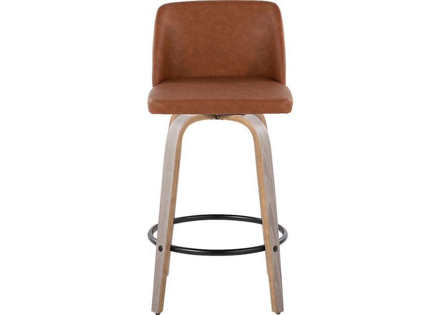 Wymering III Camel Swivel Counter Height Stool, Set of 2