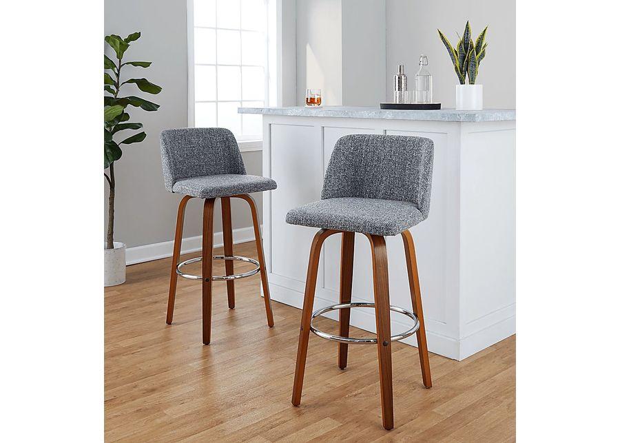 Wymering VI Gray Swivel Barstool, Set of 2