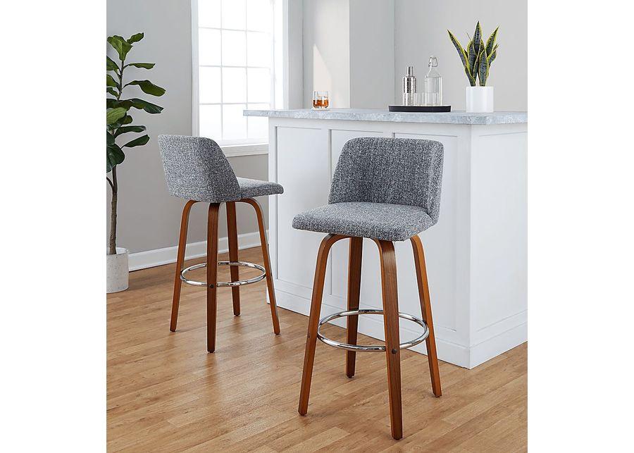 Wymering VI Gray Swivel Barstool, Set of 2