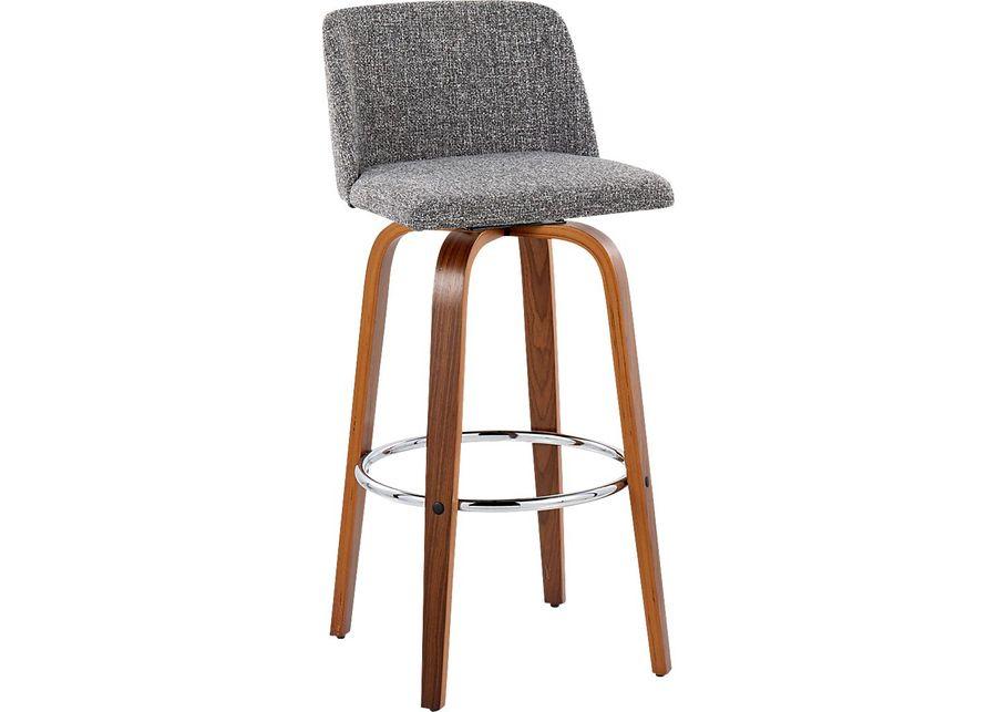 Wymering VI Gray Swivel Barstool, Set of 2