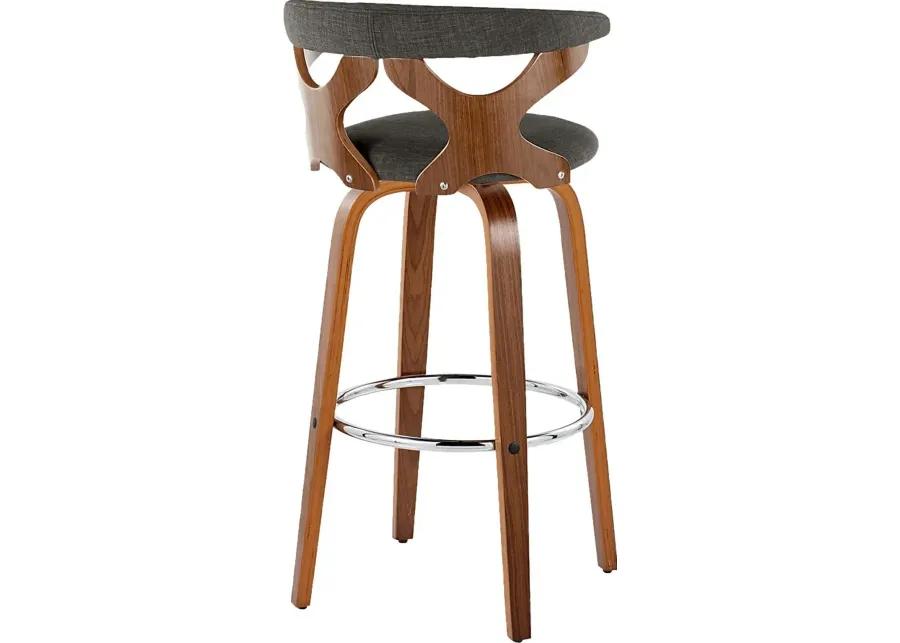 Wyndmoor III Charcoal Swivel Barstool, Set of 2