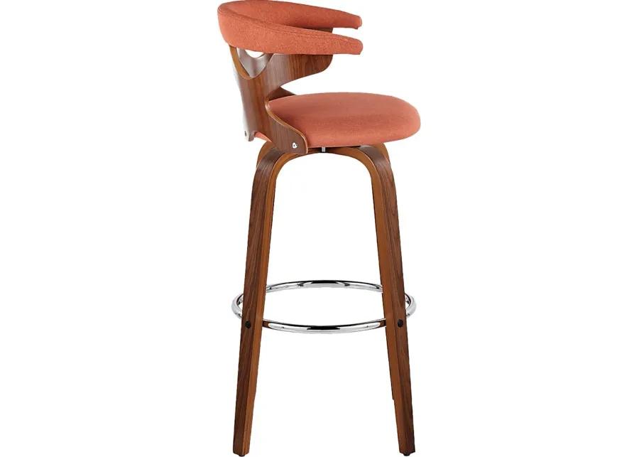 Wyndmoor III Orange Swivel Barstool, Set of 2