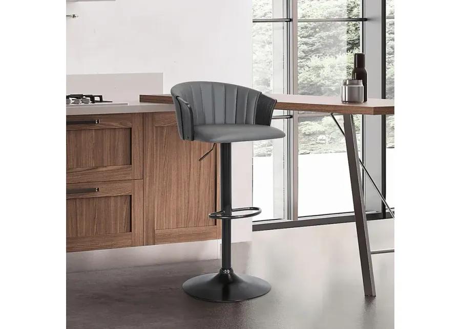 Lemsea Gray Adjustable Barstool