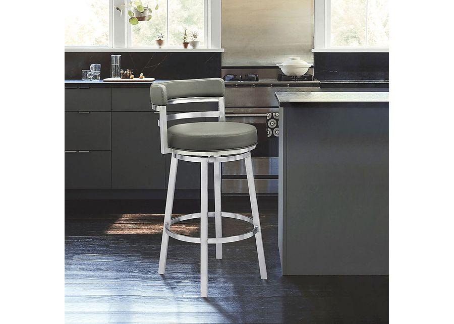 Haligue Gray Swivel Barstool