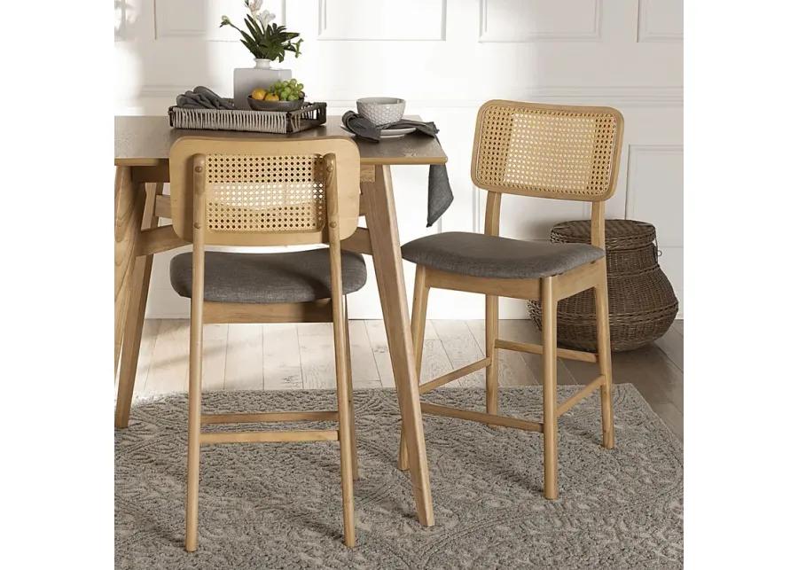 Ballardvale Natural Counter Stool, Set of 2