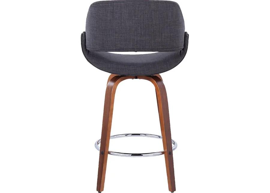 Inaran II Charcoal  Swivel Counter Height Stool, Set of 2