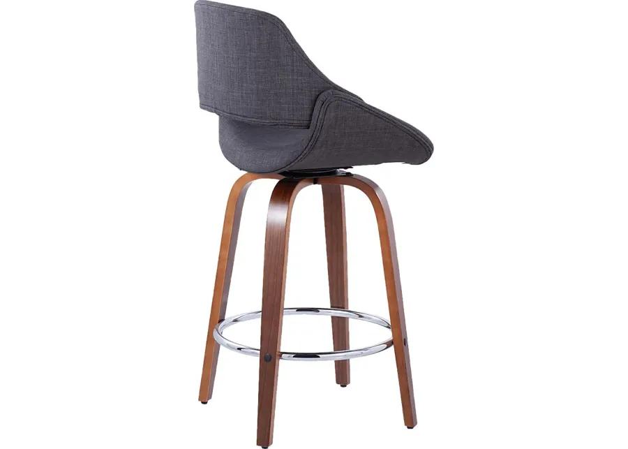 Inaran II Charcoal  Swivel Counter Height Stool, Set of 2