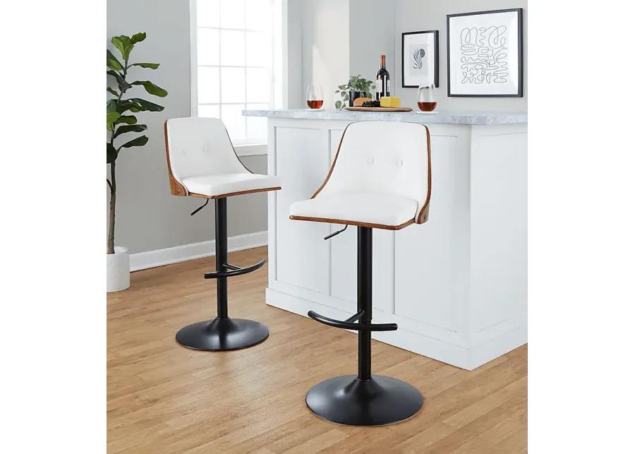 Wyndtop II White Adjustable Barstool, Set of 2