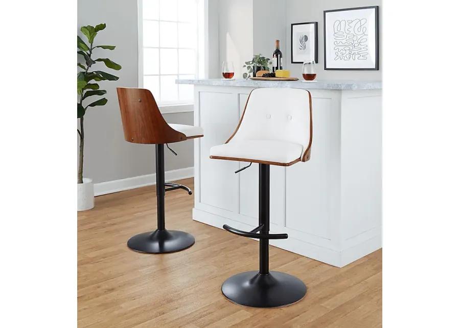 Wyndtop II White Adjustable Barstool, Set of 2