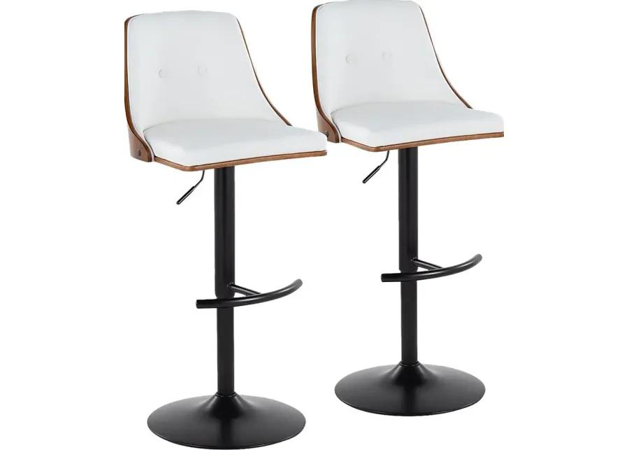 Wyndtop II White Adjustable Barstool, Set of 2