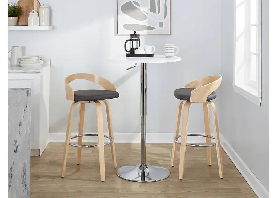 Zykan X Gray Swivel Barstool, Set of 2