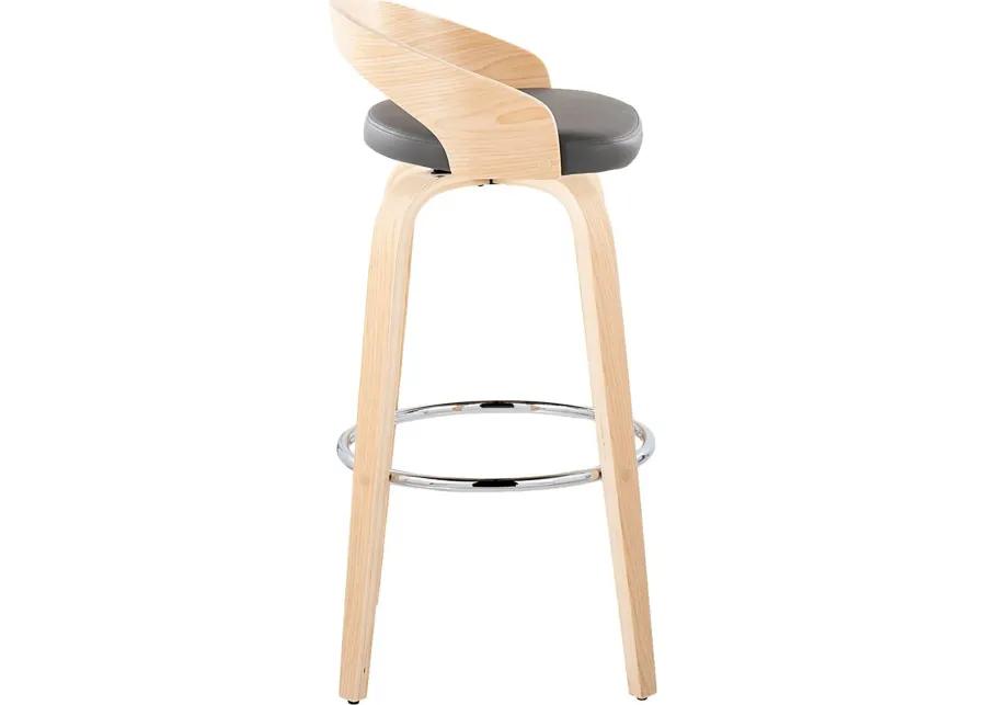 Zykan X Gray Swivel Barstool, Set of 2