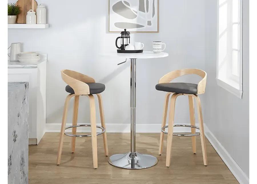 Zykan X Gray Swivel Barstool, Set of 2