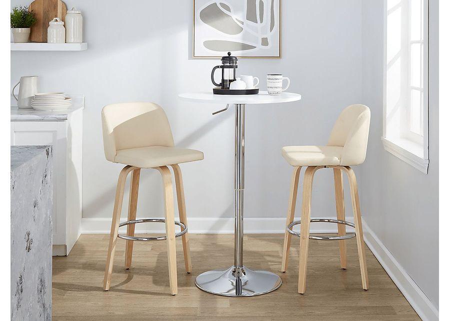 Wymering XVI Cream Swivel Barstool, Set of 2