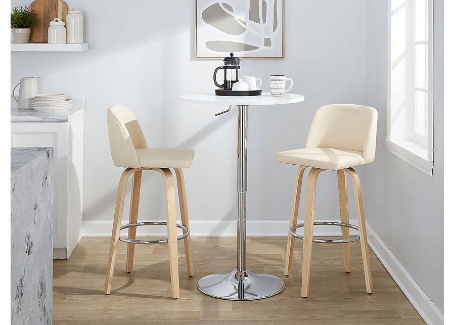 Wymering XVI Cream Swivel Barstool, Set of 2