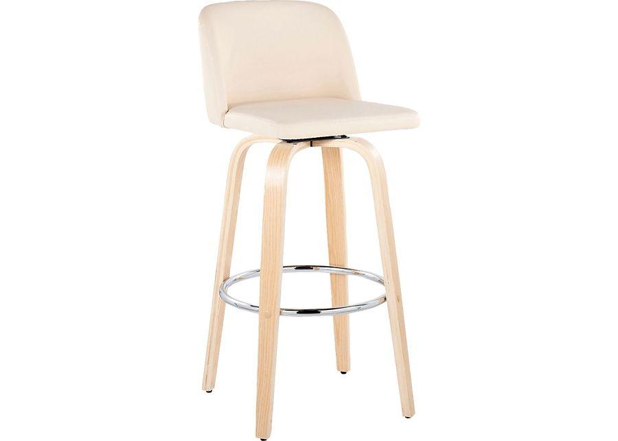 Wymering XVI Cream Swivel Barstool, Set of 2