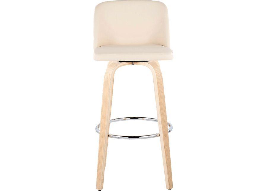 Wymering XVI Cream Swivel Barstool, Set of 2