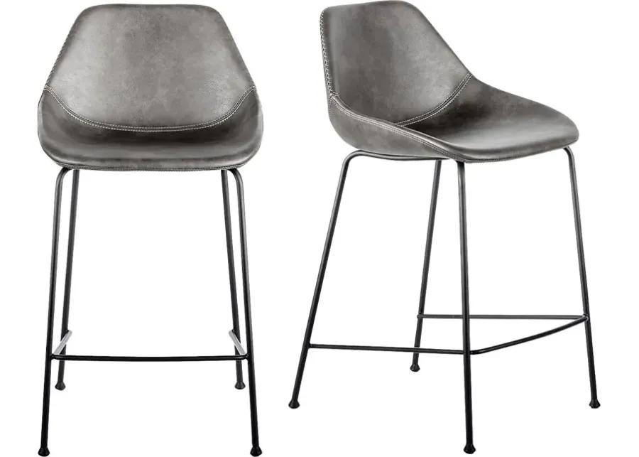 Rockcress Dark Gray Counter Stool, Set of 2