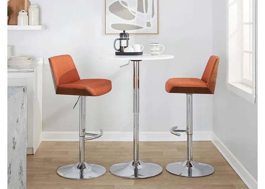 Weymanda V Orange Adjustable Barstool, Set of 2