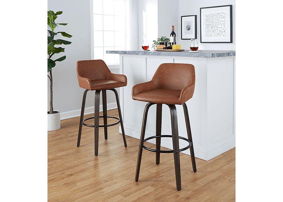 Rimcrest VII Camel Swivel Barstool, Set of 2