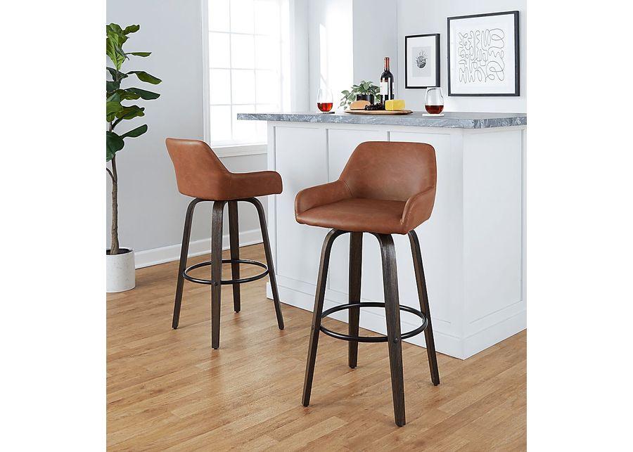 Rimcrest VII Camel Swivel Barstool, Set of 2