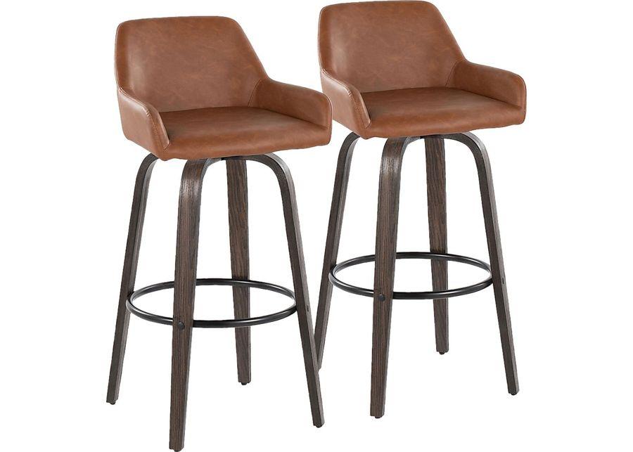 Rimcrest VII Camel Swivel Barstool, Set of 2