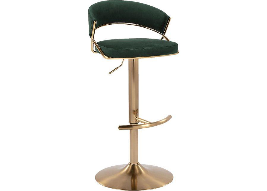 Harborson II Green Adjustable Swivel Barstool, Set of 2